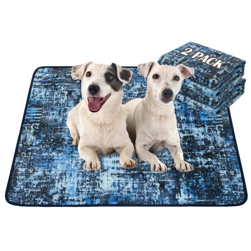 Qeils Washable Pee Pads for Dogs, 2 Pack Reusable Puppy Pads 36"x41" Super Absorbent Leakproof Dog Training Pads, Non-Slip Potty Pads for Floor,